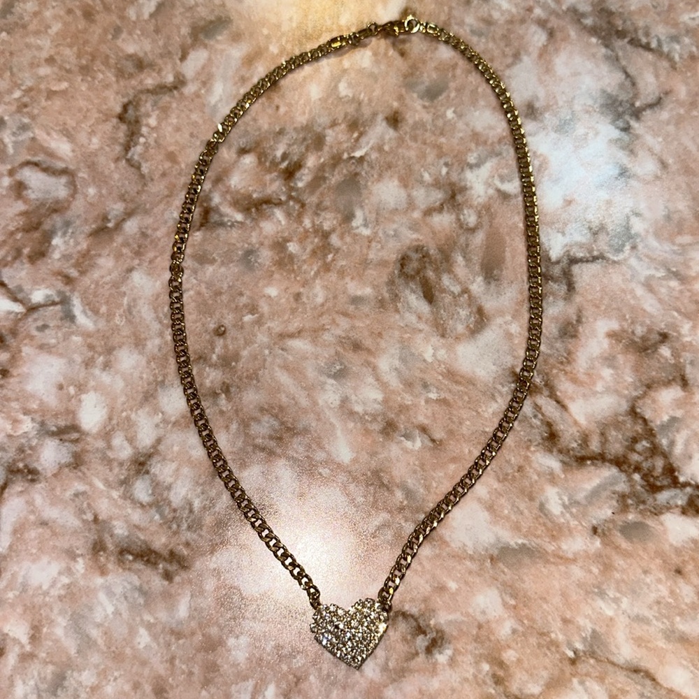 Sparkling Gold Heart Necklace